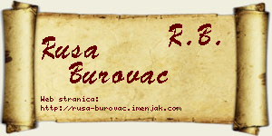 Rusa Burovac vizit kartica